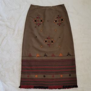 Anthropologie 'sleeping on snow' maxi skirt, size 12